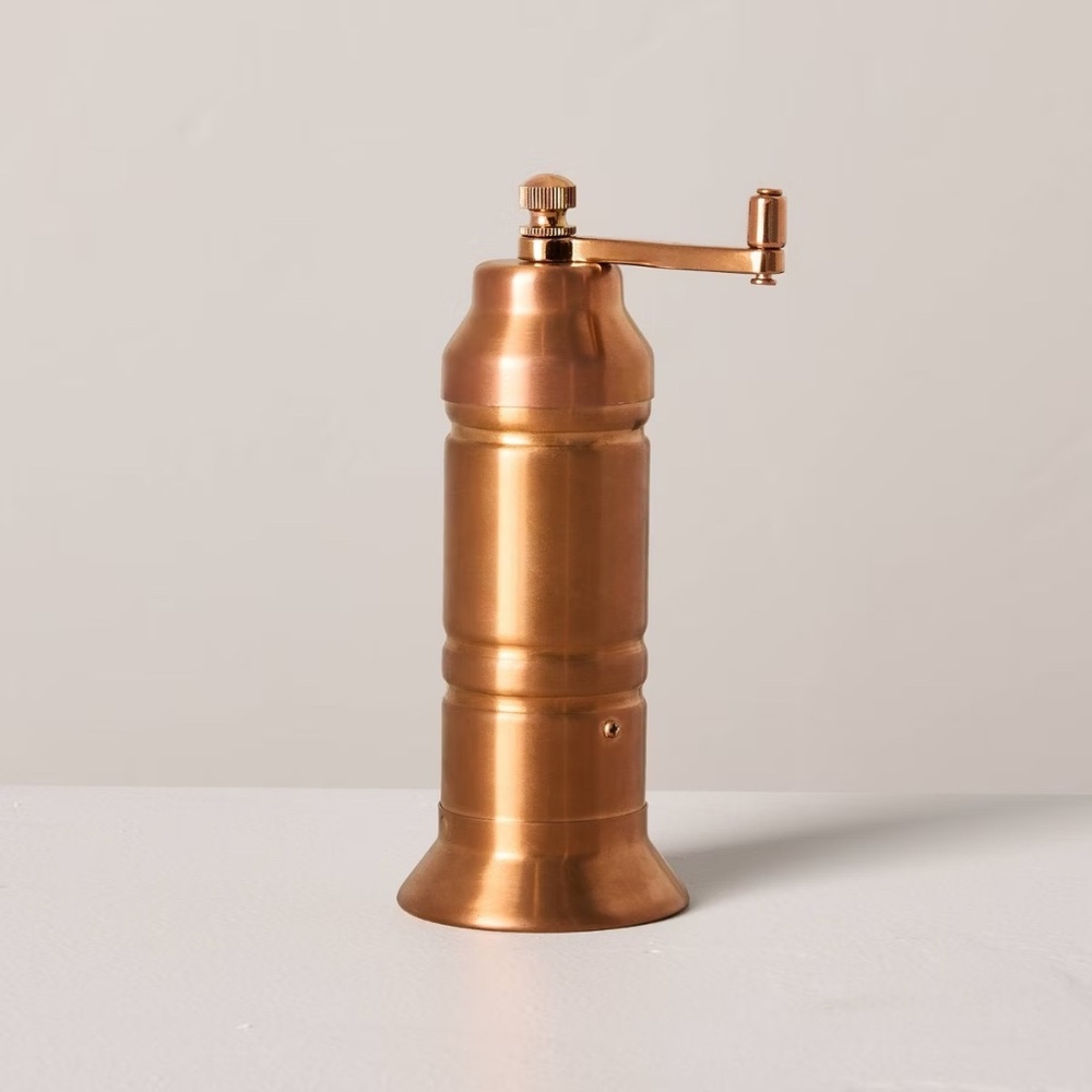 Hearth & Hand Short Salt and Pepper Crank Grinder Copper Finish NEW